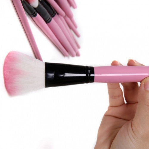 Makeup Brush Set Leather Bag